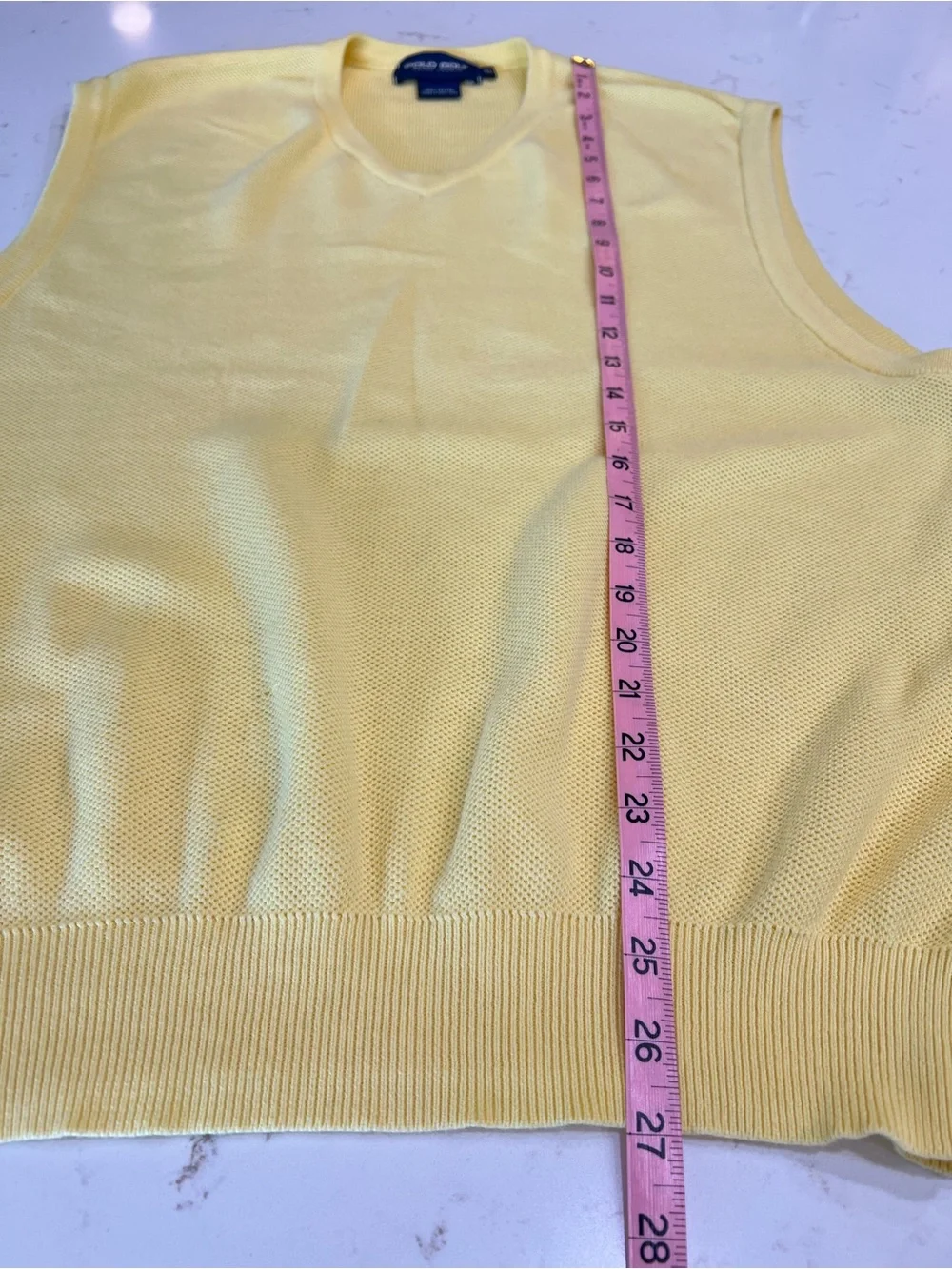 Polo Golf Ralph Lauren Vintage 90s Yellow Cotton Sweater Vest XL